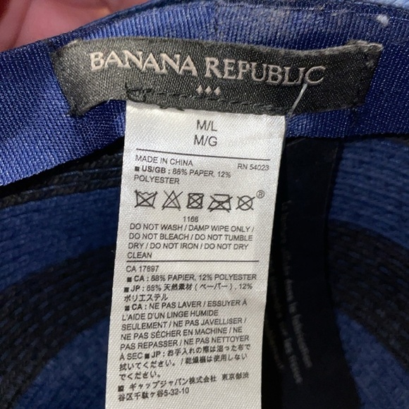 NWT Banana Republic Wide Brim Sun/Summer/Garden/Beach/Cruise hat. Black/Blue M/L main image 8